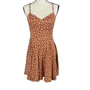 The General Good Rust Orange Mini Dress Women’s Small Criss Cross Back Sundress